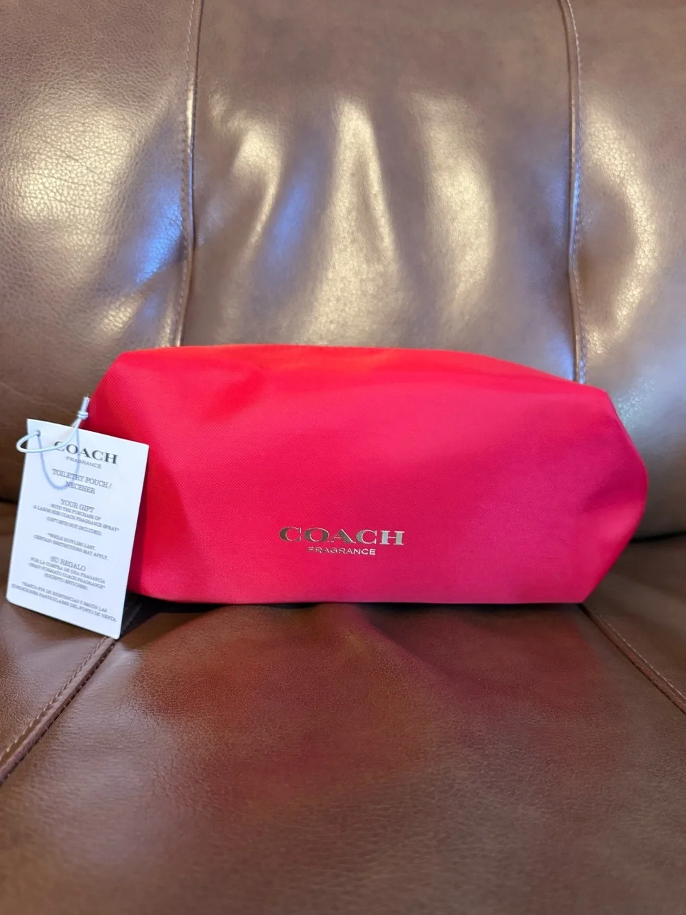 Coach Red Fragrance Travel Pouch with Gold Logo